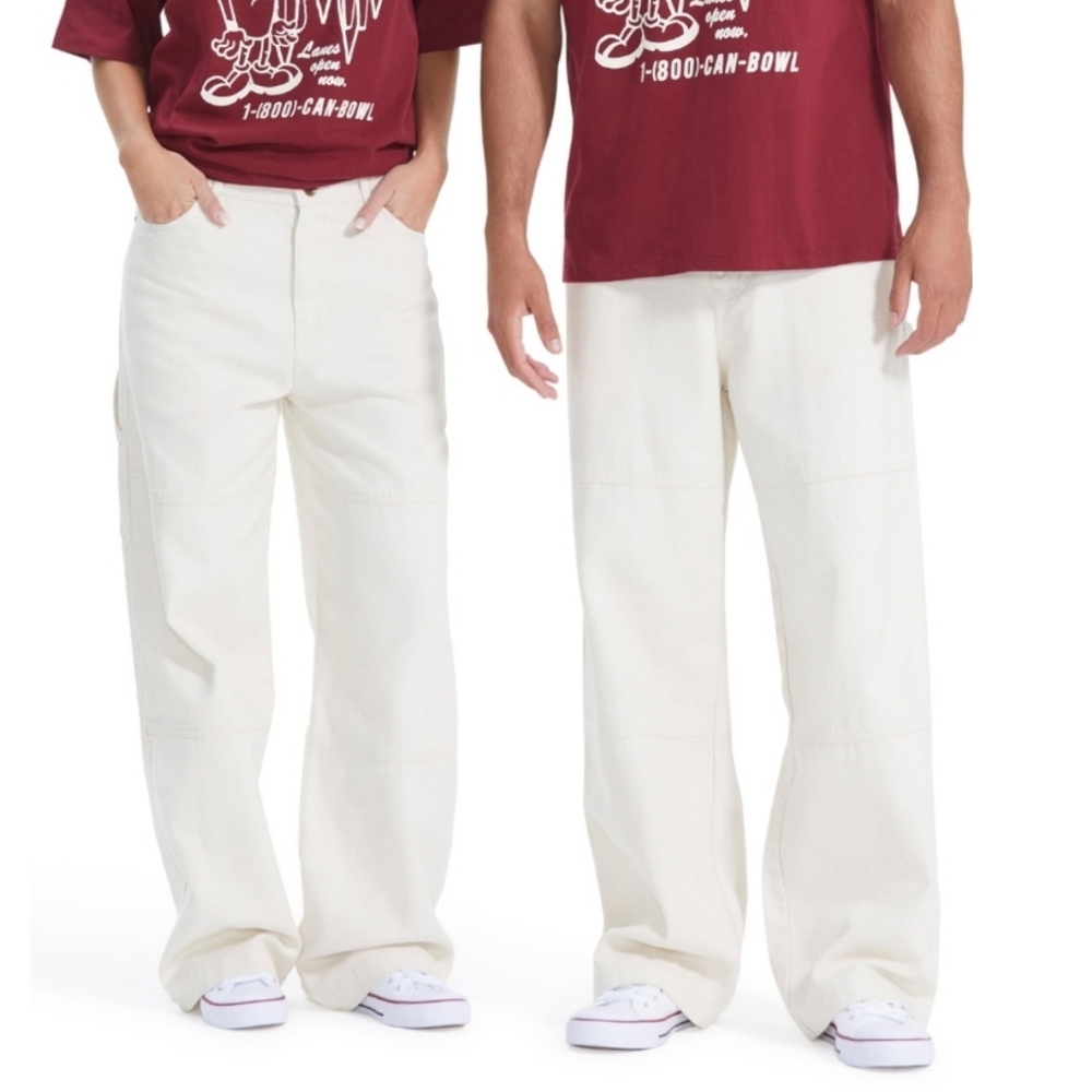 No Boundaries All Gender Carpenter Pants, Men's Sizes White Birch 34X31"